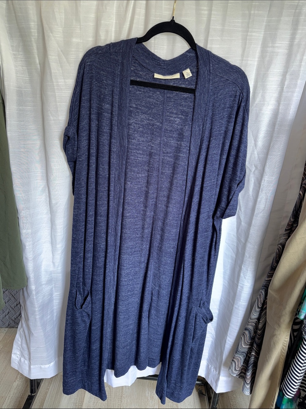 Sejour Navy Open-Front Lightweight Cardigan